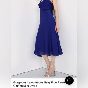 Navy Blue Pleated Chiffon dress NWT size XL
